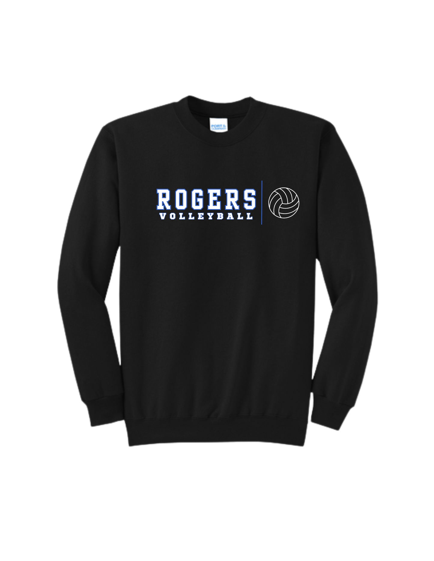 Rogers Volleyball P&C Core Fleece Crewneck Sweatshirt Banner Ball Logo