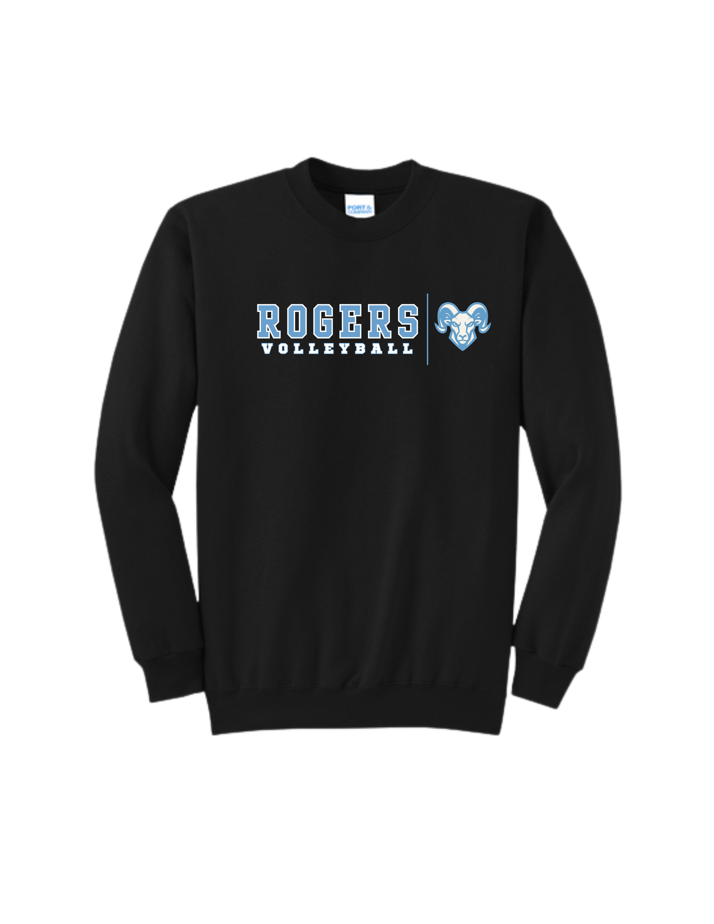 Rogers Volleyball P&C Core Fleece Crewneck Sweatshirt Banner Ram Logo