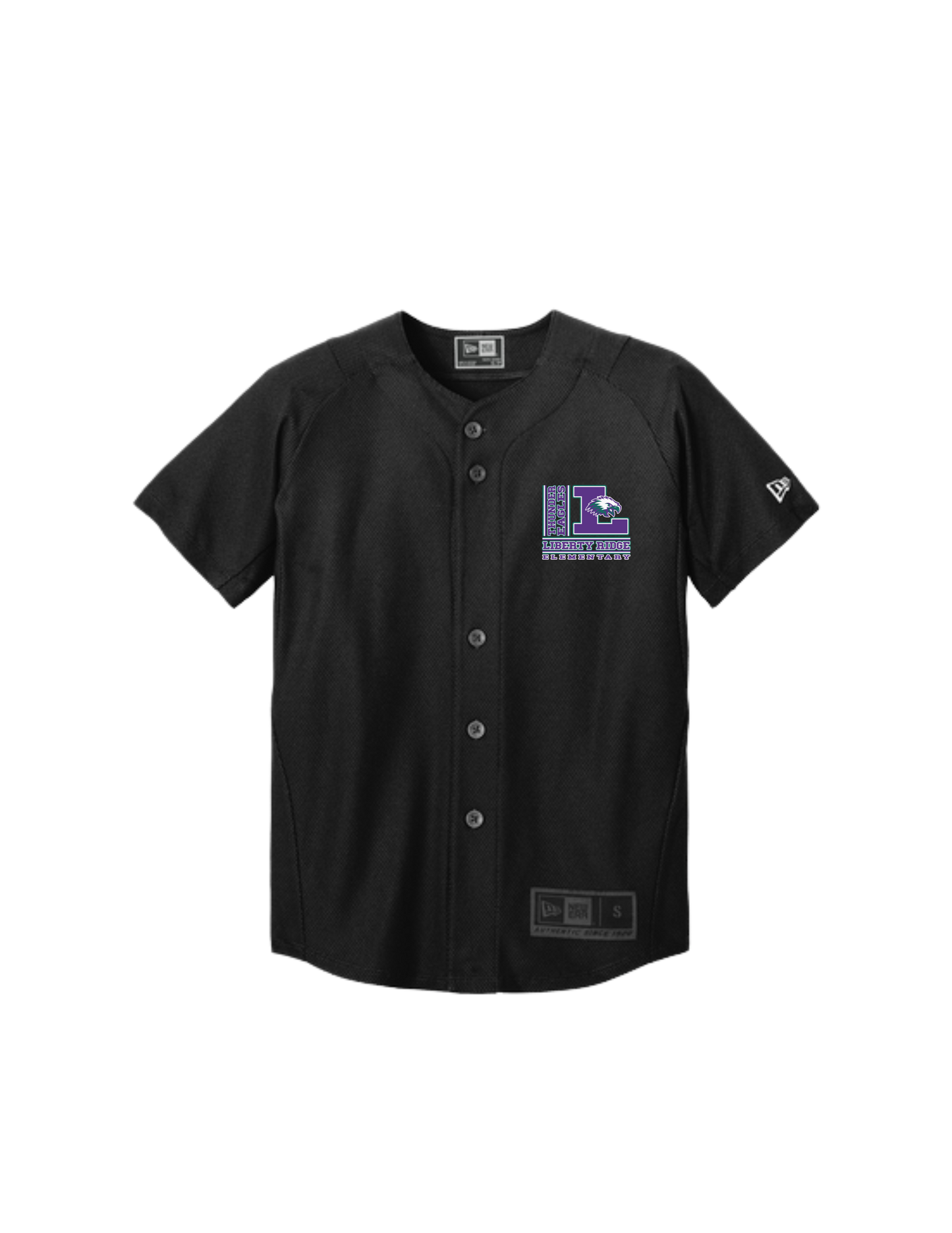 Liberty Ridge Elementary New Era Youth Diamond Full Button Jersey