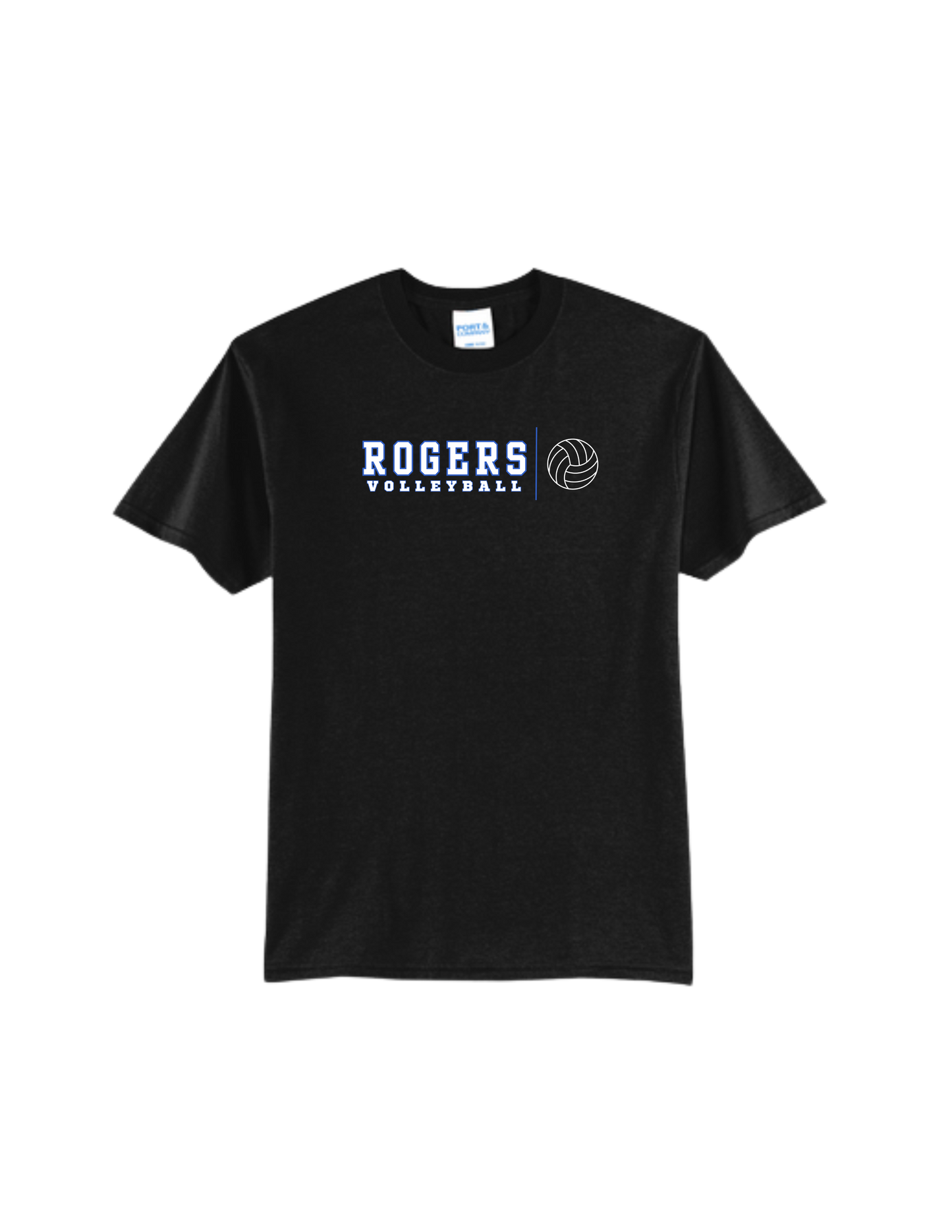 Rogers Volleyball P&C Core Blend Tee Banner Ball Logo
