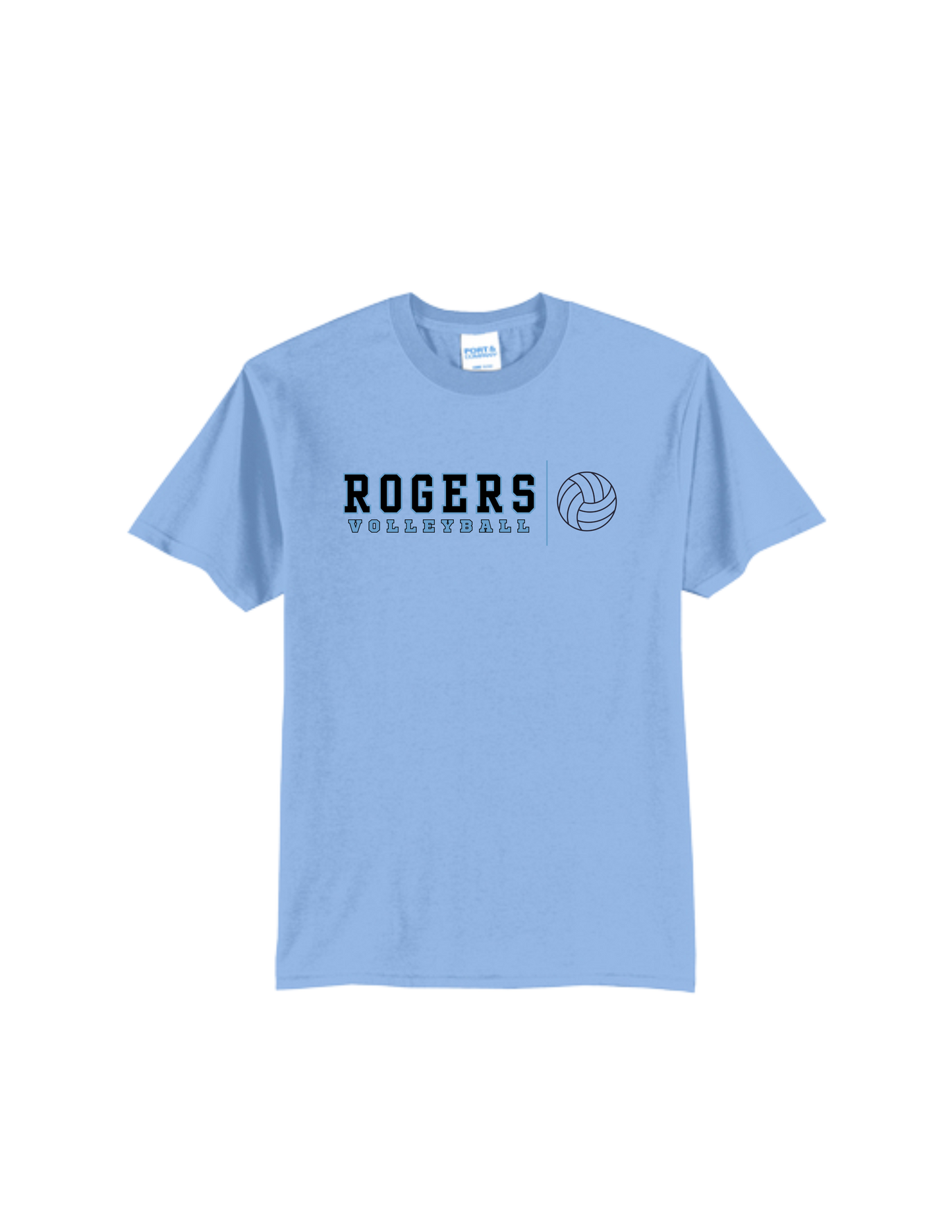 Rogers Volleyball P&C Core Blend Tee Banner Ball Logo