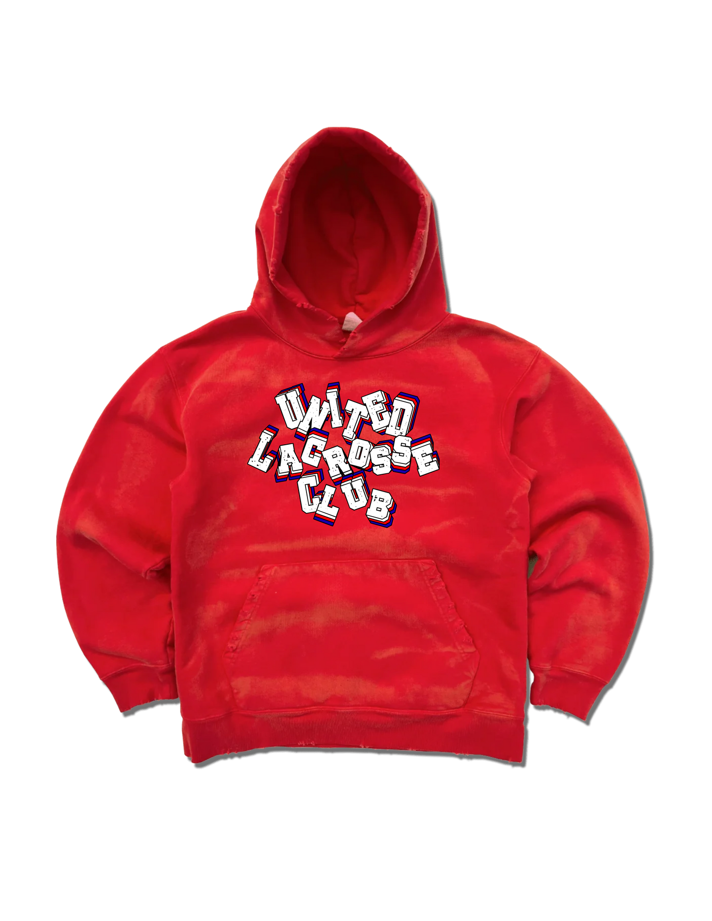 WUL Recess Distressed Heavy Terry Hoodie Racing Red