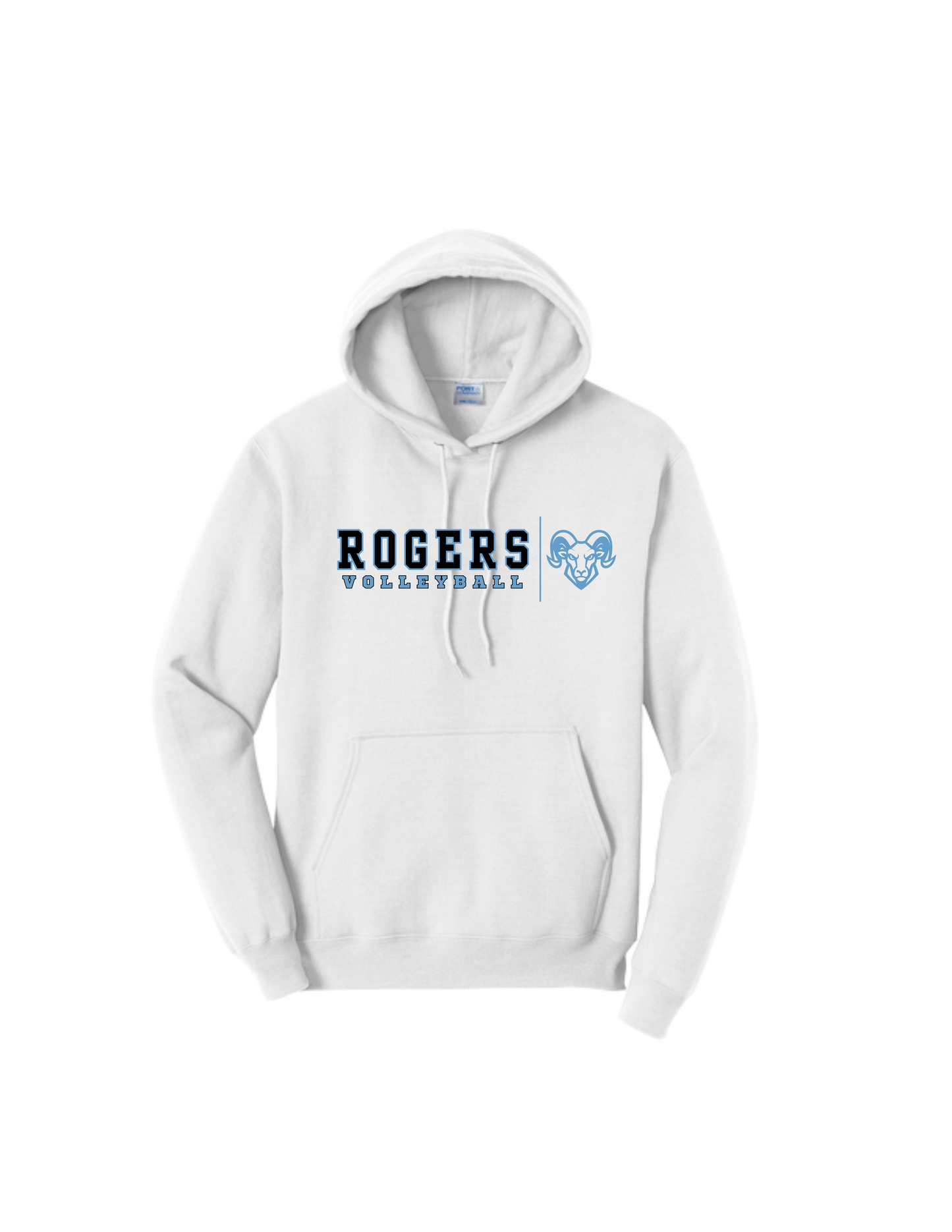 Rogers Volleyball P&C Core Hooded Sweatshirt Banner Ram Logo