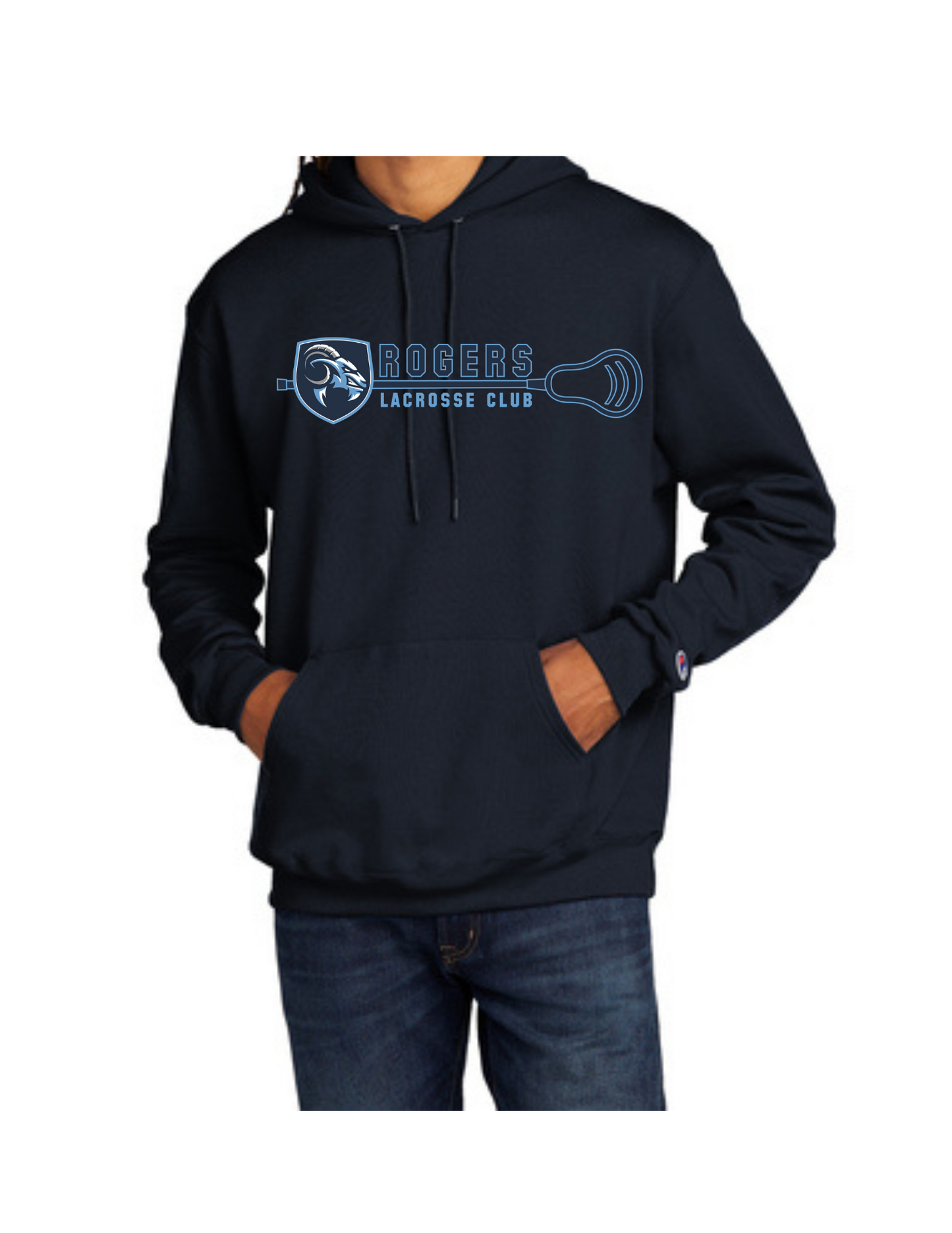 Rogers Lacrosse Banner Champion Hooded Sweatshirt (click for additional options)