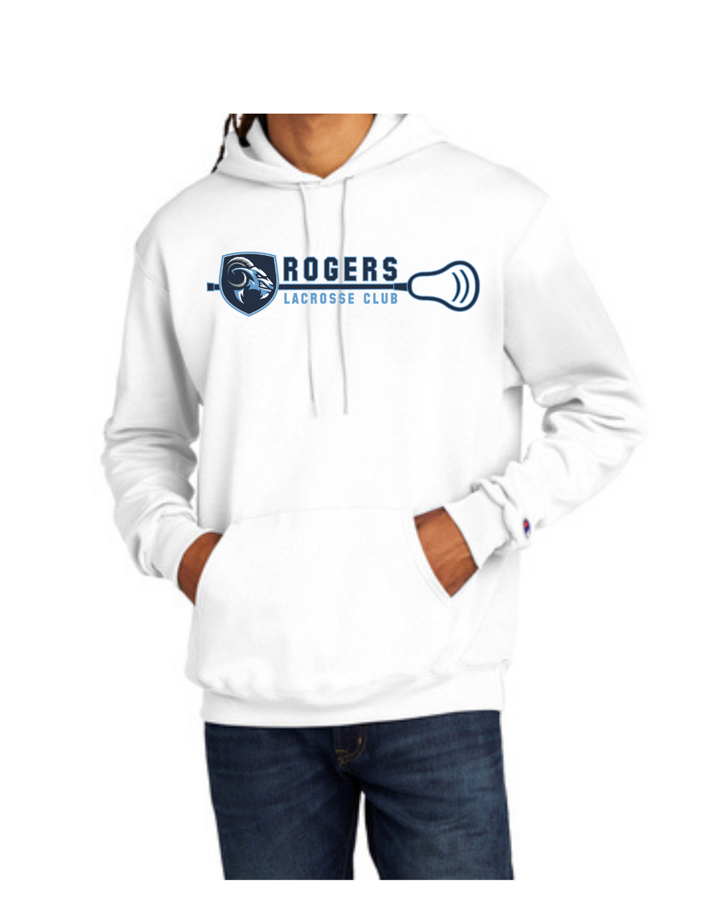 Rogers Lacrosse Banner Champion Hooded Sweatshirt (click for additional options)