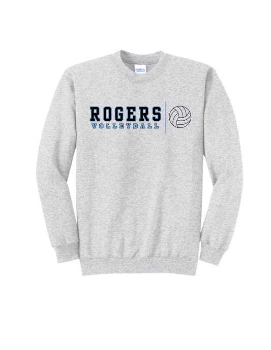 Rogers Volleyball P&C Core Fleece Crewneck Sweatshirt Banner Ball Logo