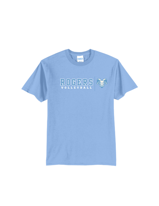 Rogers Volleyball P&C Core Blend Tee Banner Ram Logo
