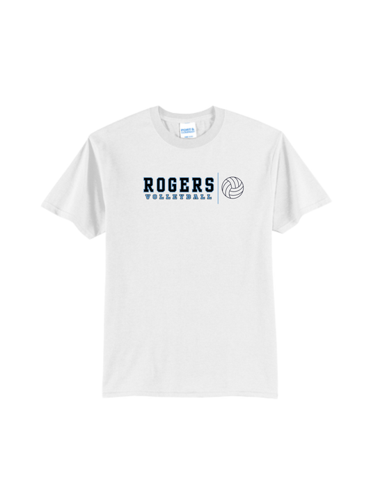 Rogers Volleyball P&C Core Blend Tee Banner Ball Logo