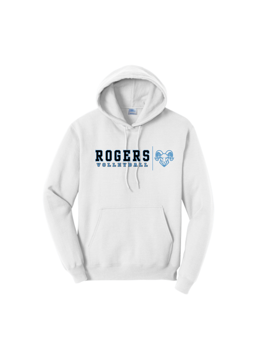 Rogers Volleyball P&C Core Hooded Sweatshirt Banner Ram Logo
